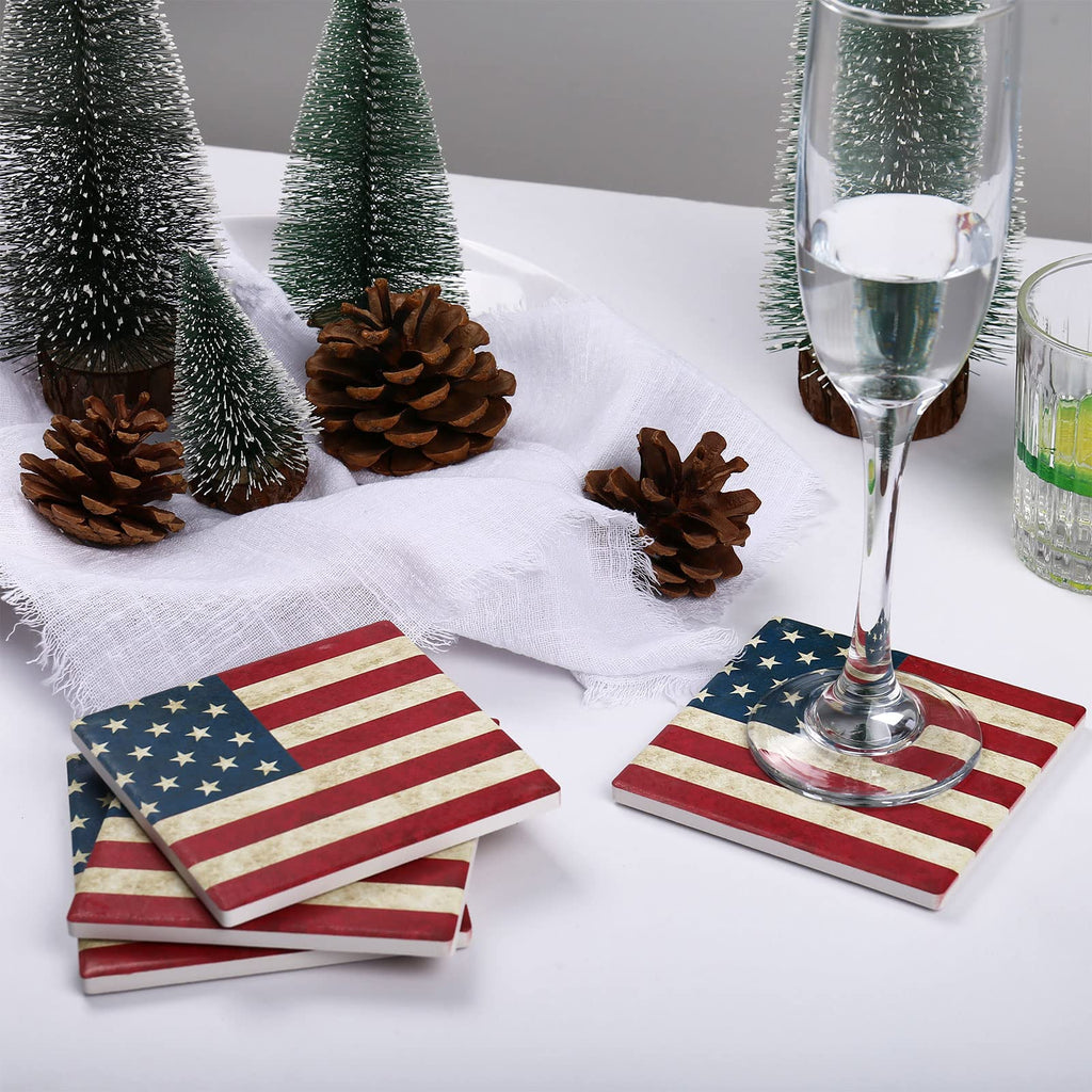 Funny Drink Coasters Ceramic Absorbent Coasters, Don't up The Table Unique Stone Drink Coaster with Cork Back for Coffee Table, Living Room, Family and Friends (Round-White, 6)