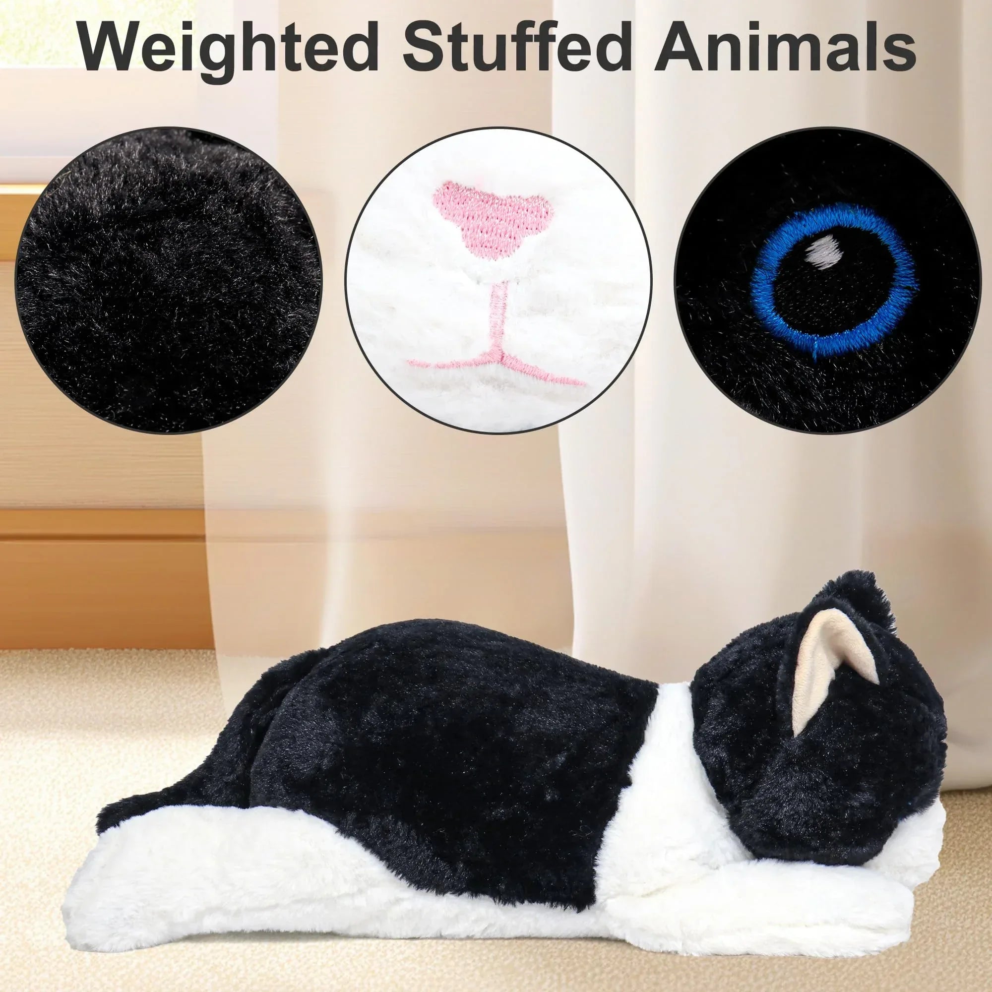 Wepop 5lbs Highland Cow Weighted Stuffed Animals, 22in Giant Highland Cow Gift Plush Toy,Adorable Stuffed Animal for Kids and Adults Highland Cattle Plushie Pillow Decor - Unique Gift Market