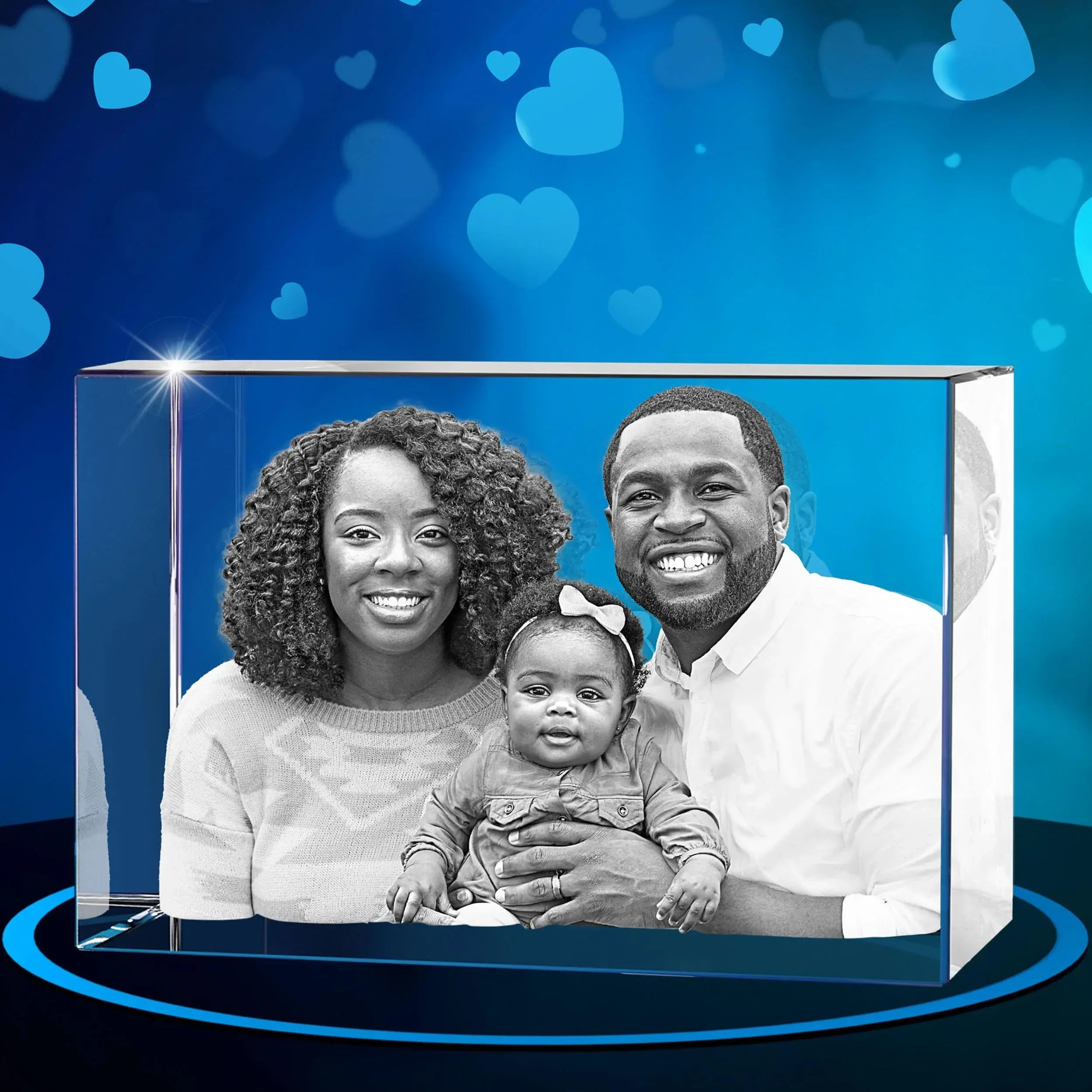 ArtPix 3D Crystal Photo, Valentines Day Personalized Gifts for Women, Wife, Men, Her, Him, Great V-Day Custom Gift With Your Own Photo, Customized Glass 3D Laser Etched Picture Wedding - Unique Gift Market