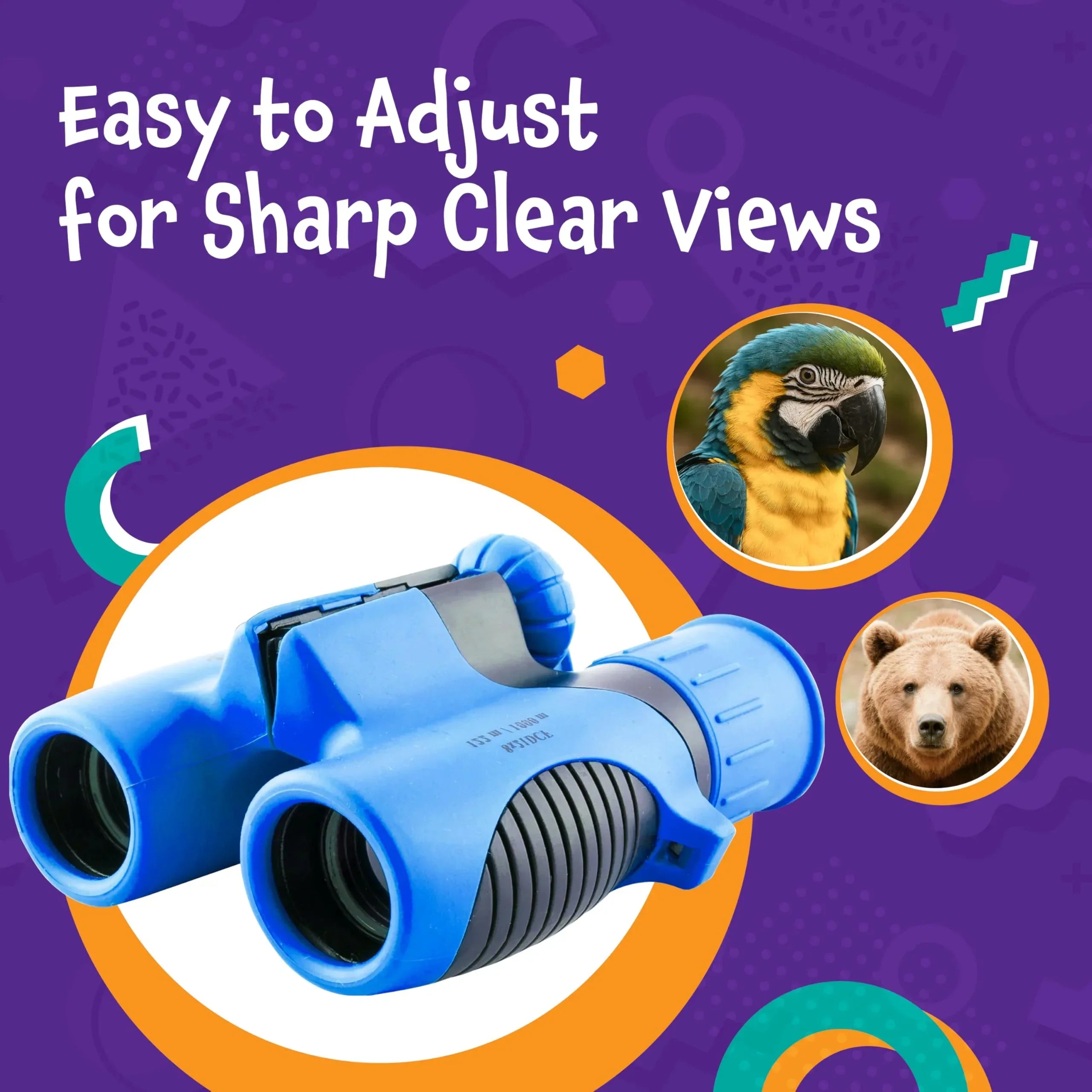 Think Peak Blue Binoculars Science Toy for Kids Ages 3-12 Years - Real Compact Outdoor Adventure & STEM Educational Nature Hiking Explorer for Bird Watching, Camping Children’s Birthday Gift - Unique Gift Market