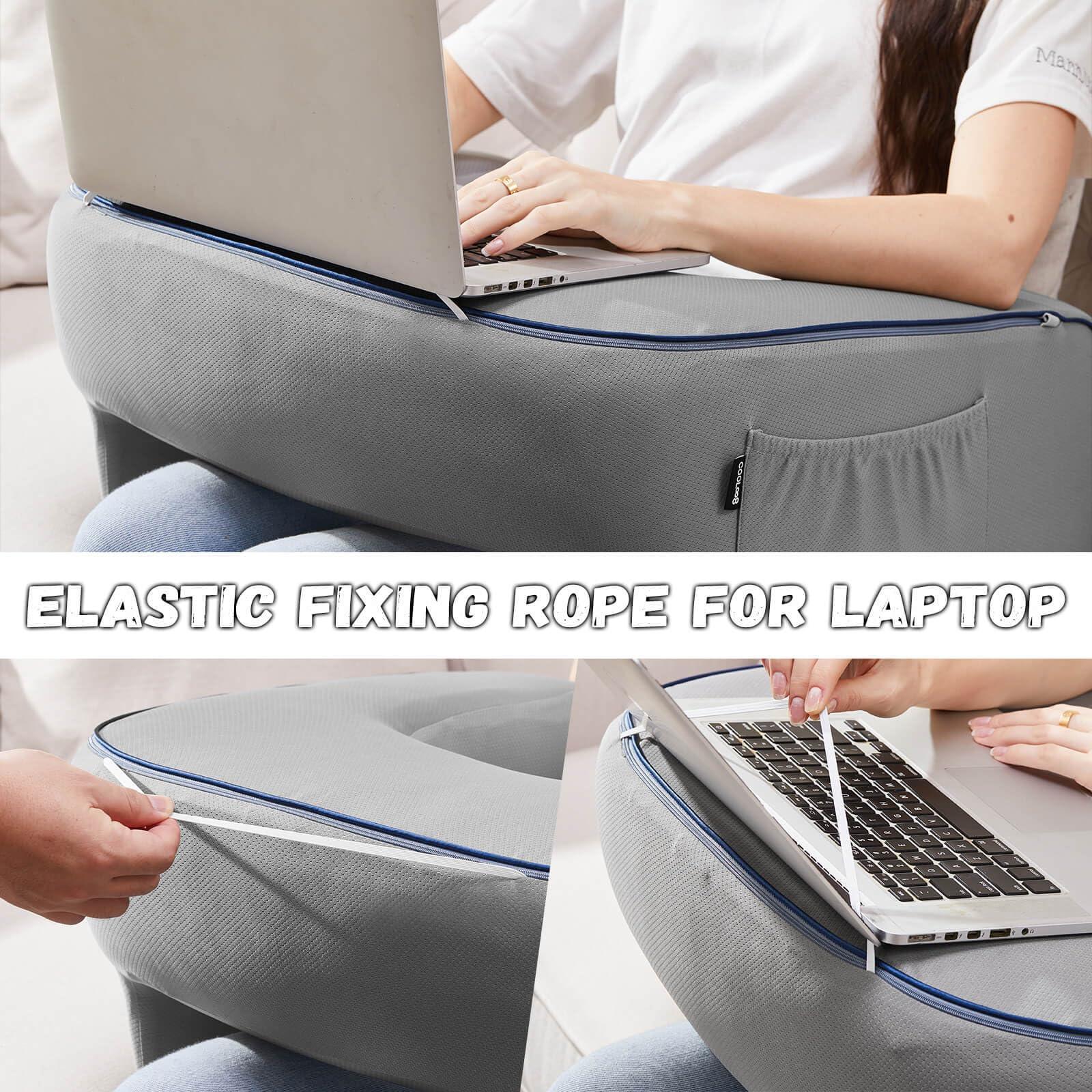 Reading Pillow for Gaming, Extra Large Laptop Pillow for Adult, Memory Foam Lap Desk Gaming Pillow for Reading, Working, Playing Steam Deck Switch or Sitting in Bed Floor Sofa(Grey) - Unique Gift Market
