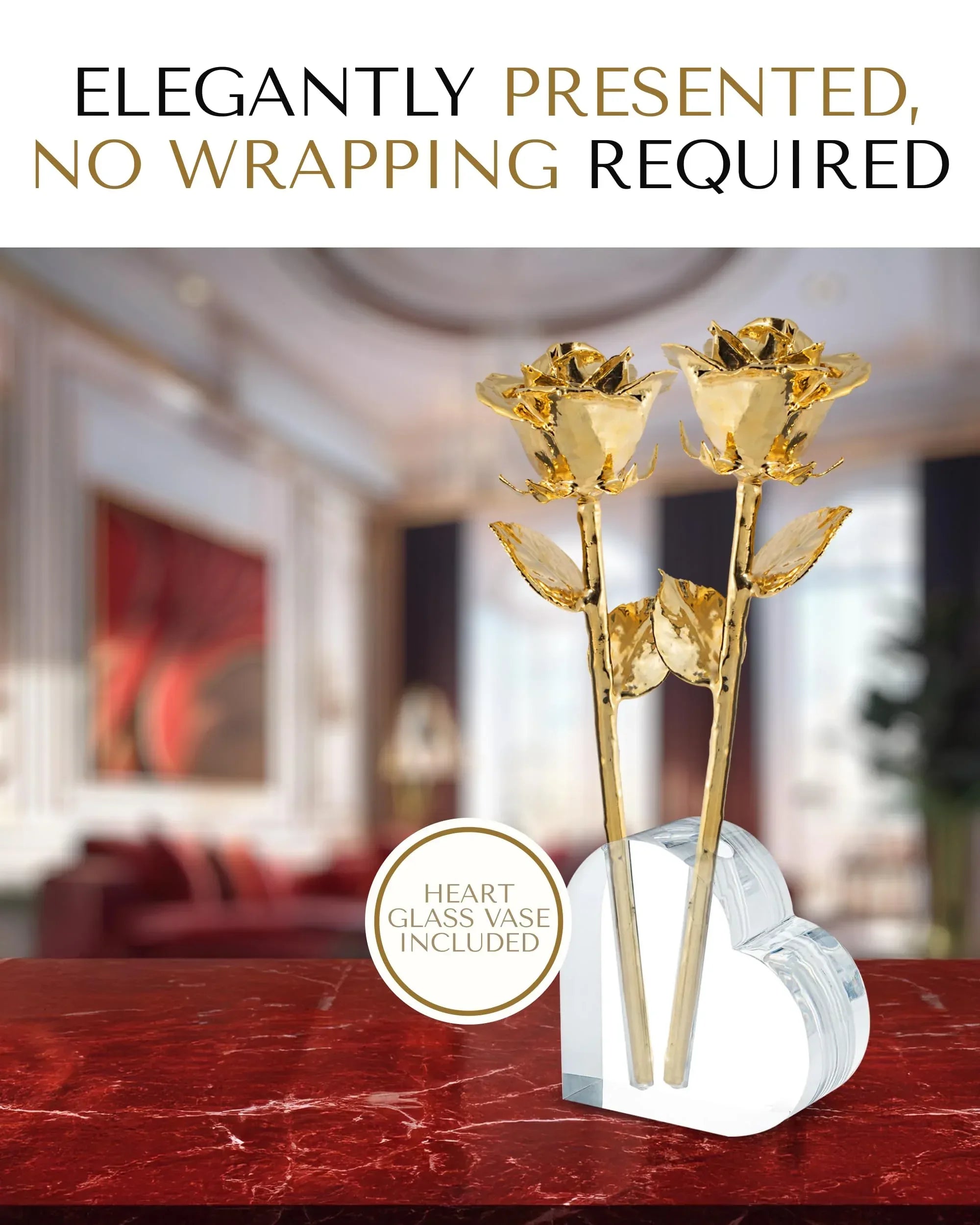 Forever Rose 24K Gold Dipped Real Rose – Handmade, Long-Lasting Preserved Flower in Gold Gift Box – Romantic Gift for Anniversary, Valentine's Day, Mother's Day, Birthday, Wedding, Wife, Girlfriend - Unique Gift Market