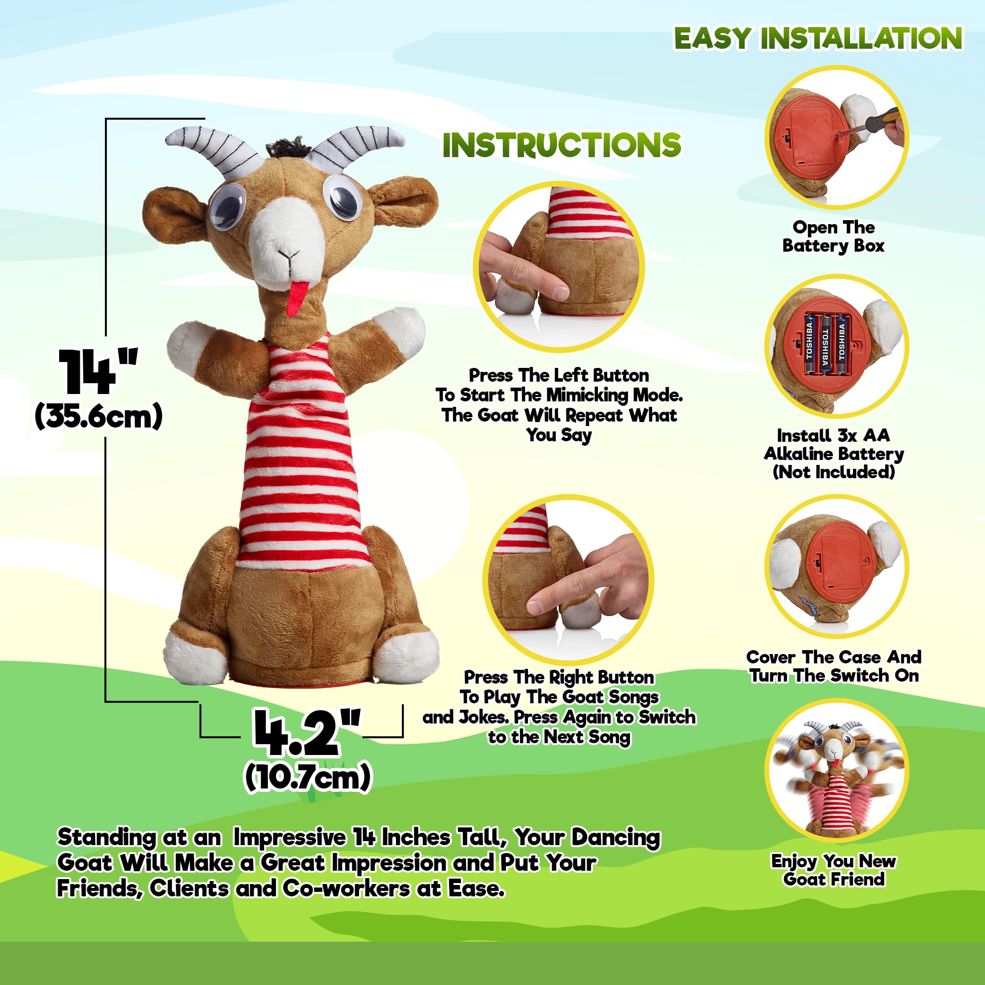 Gagster Dancing Hot Dog - Sings, Yodels, Tells Jokes - Funny Talking Decor Toy for Kids & Adults