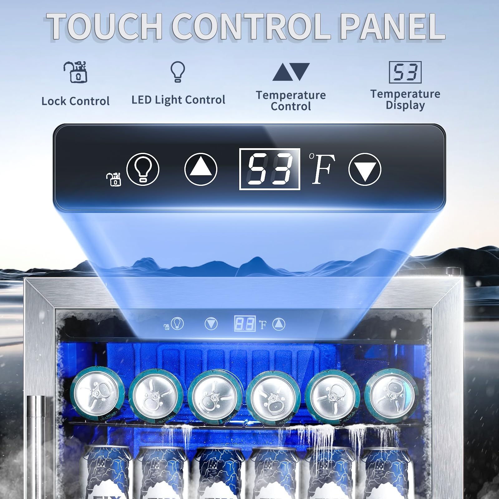 Antarctic Star 18L Beverage Refrigerator Cooler 24Can, Mini Fridge with Quiet Compressor, LED Light,Freestanding Small Fridge with Electronic Temperature Control for Home and Bar(40-61 ℉)