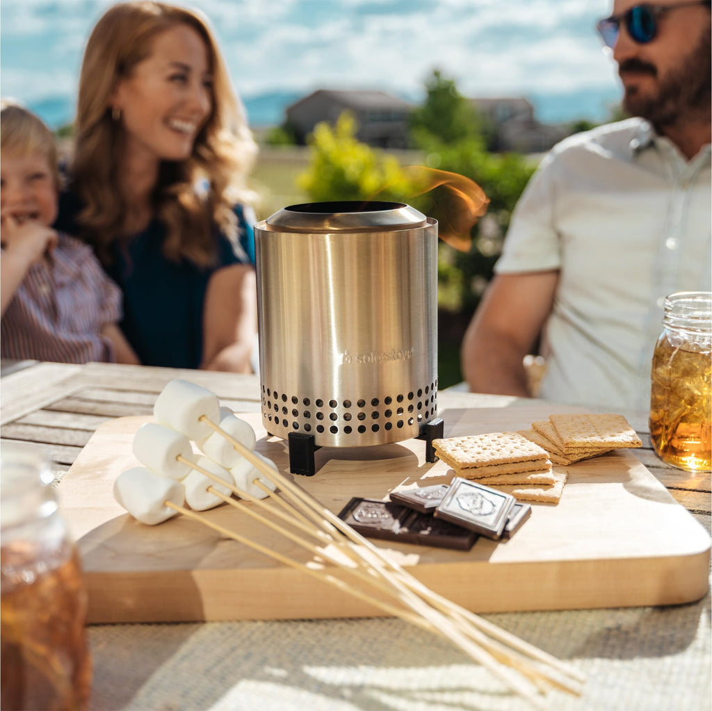 Solo Stove Mesa XL, 7 Inch Tabletop Fire Pit with Stand - Smokeless, Stainless Steel Fire Pit for Camping, Outdoor & Patio- Wood Burning or Pellet Fueled Portable Bonfire, 2.3lbs, Ash