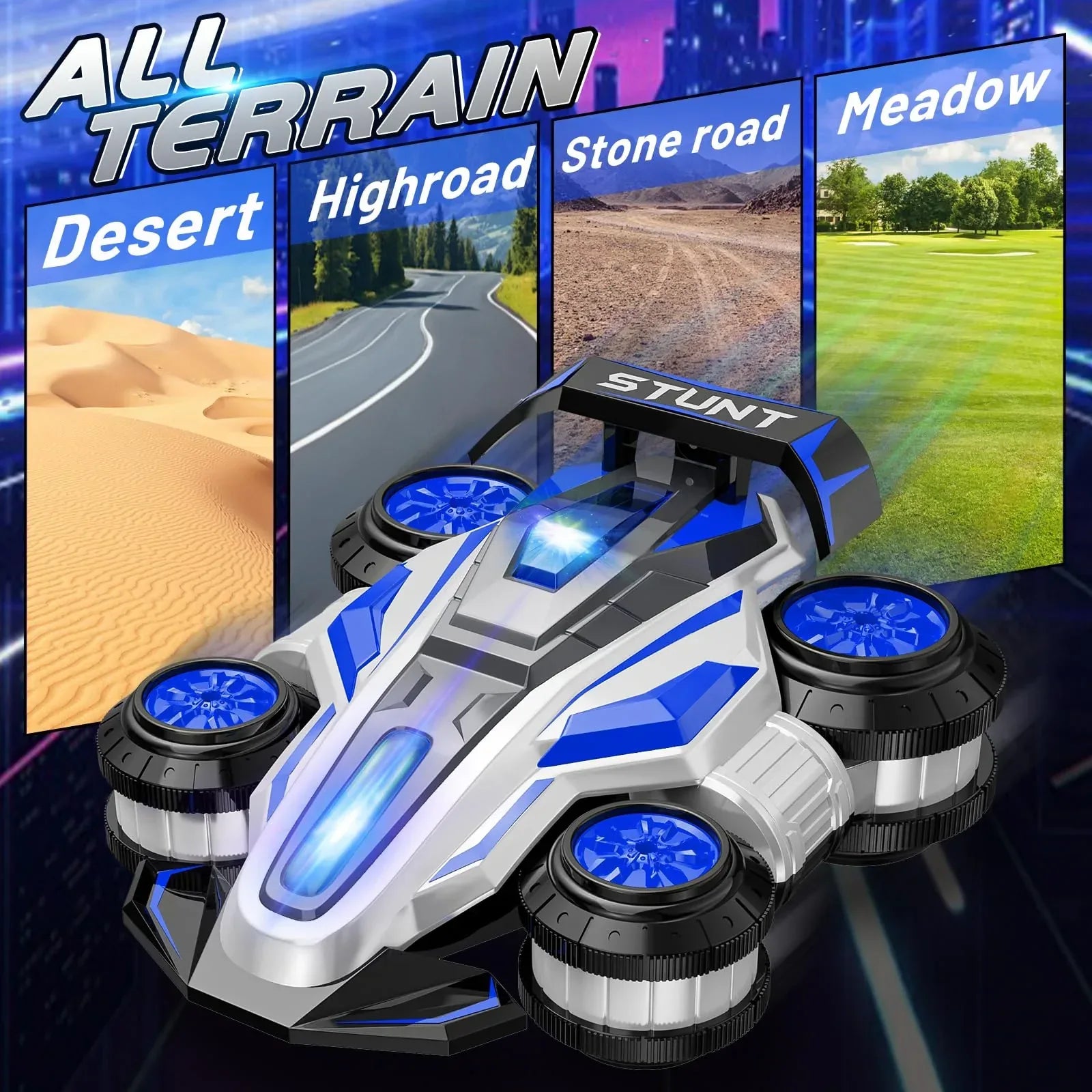High Speed Drift Remote Control Stunt Deformation Car, Birthday Gifts, for Boys and Girls 4-16 Years Old (Blue) - Unique Gift Market