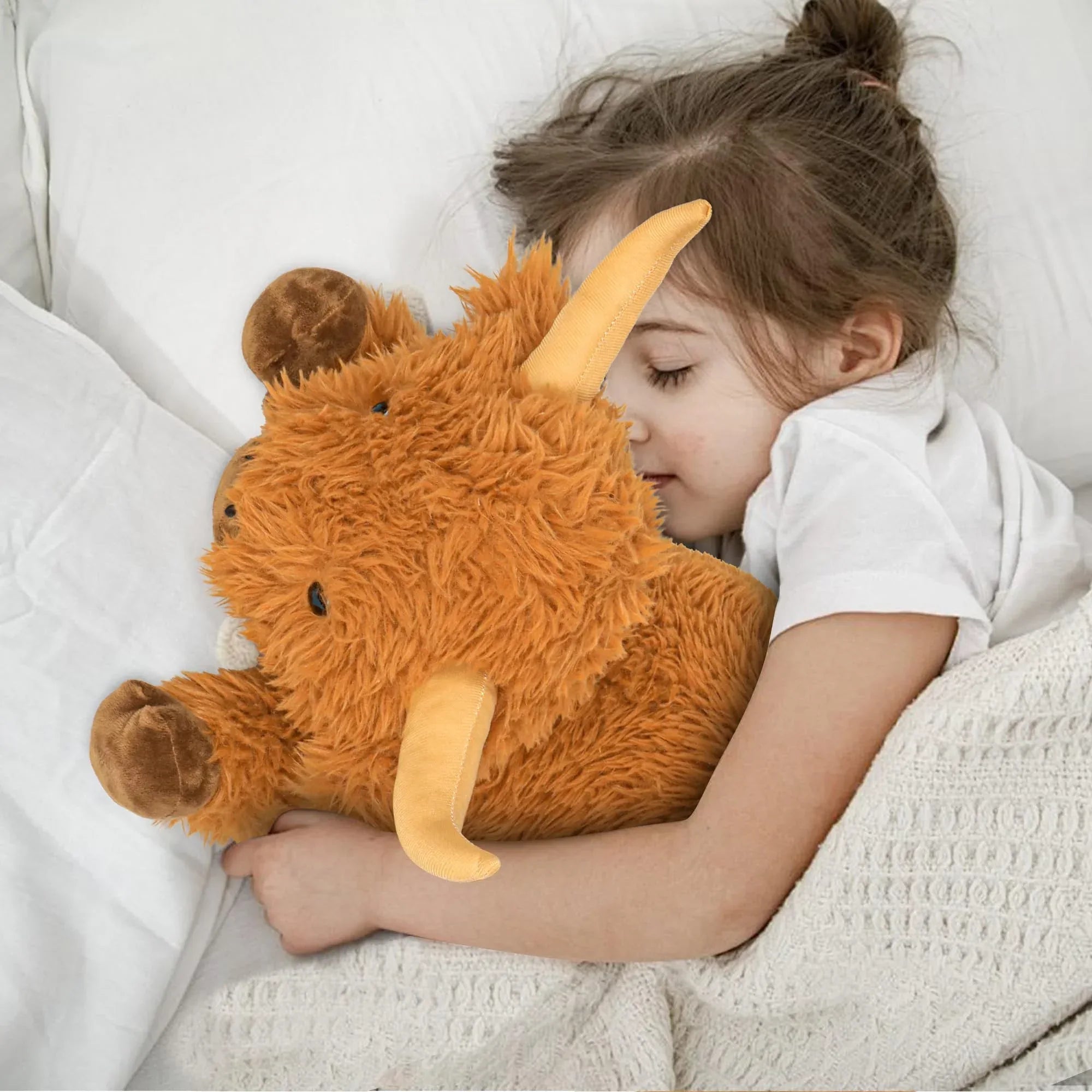Wepop 5lbs Highland Cow Weighted Stuffed Animals, 22in Giant Highland Cow Gift Plush Toy,Adorable Stuffed Animal for Kids and Adults Highland Cattle Plushie Pillow Decor - Unique Gift Market