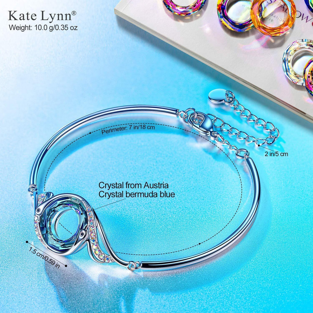 Kate Lynn "Rise From the Ashes" Phoenix Bracelet Made with Crystals from Austria, Adjustable Bangle Bracelet for Women 7"+2", Packaged with Jewelry Box, Birthday Gift for Women, Symbol of Luck and Renewal - Unique Gift Market