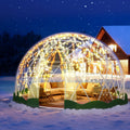 Garden Dome Bubble Tent House Outdoor, Upgraded Geodesic Dome Greenhouse with Transparent PVC Cover, Weatherproof Greenhouse Suitable for Patio (WHITE-12FT)