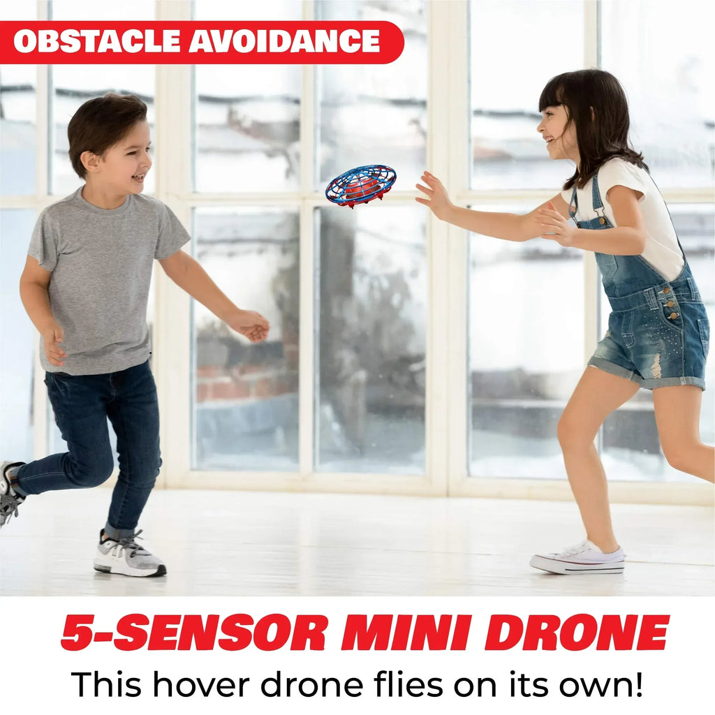 Force1 Scoot Hand Operated Drone for Kids or Adults - Hands Free Motion Sensor Mini Drones, Easy LED Indoor Rechargeable UFO Toy Flying Orb Ball Drone Toys for Boys and Girls (Blue) - Unique Gift Market