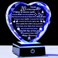 50th Wedding Anniversary Crystal Gifts for Couples Parents with Colorful LED Base Heart Romantic Happy 50th Anniversary Plaque Gift for Husband Wife 50 Years of Marriage Gifts for Her Him - Unique Gift Market