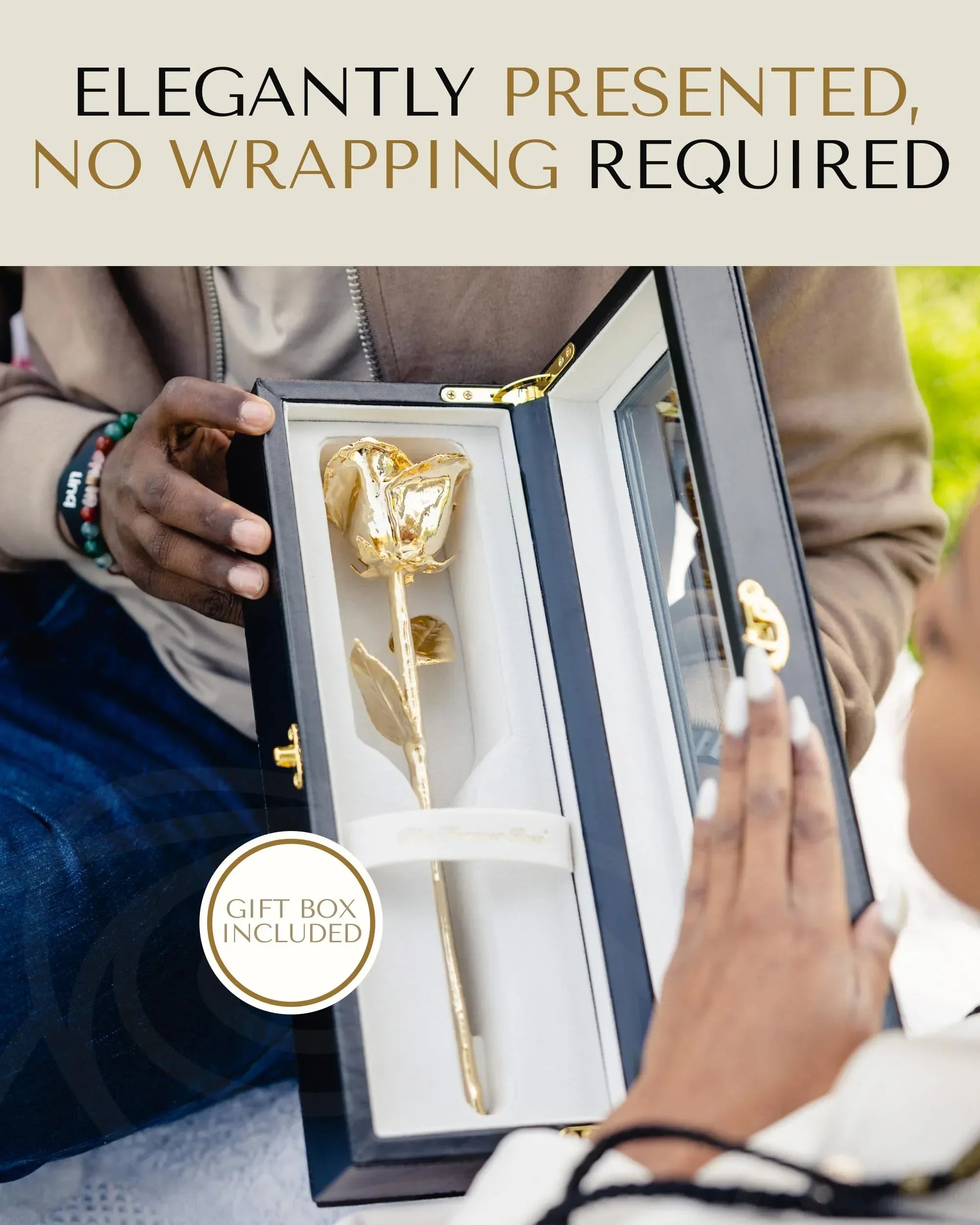 Forever Rose 24K Gold Dipped Real Rose – Handmade, Long-Lasting Preserved Flower in Gold Gift Box – Romantic Gift for Anniversary, Valentine's Day, Mother's Day, Birthday, Wedding, Wife, Girlfriend - Unique Gift Market