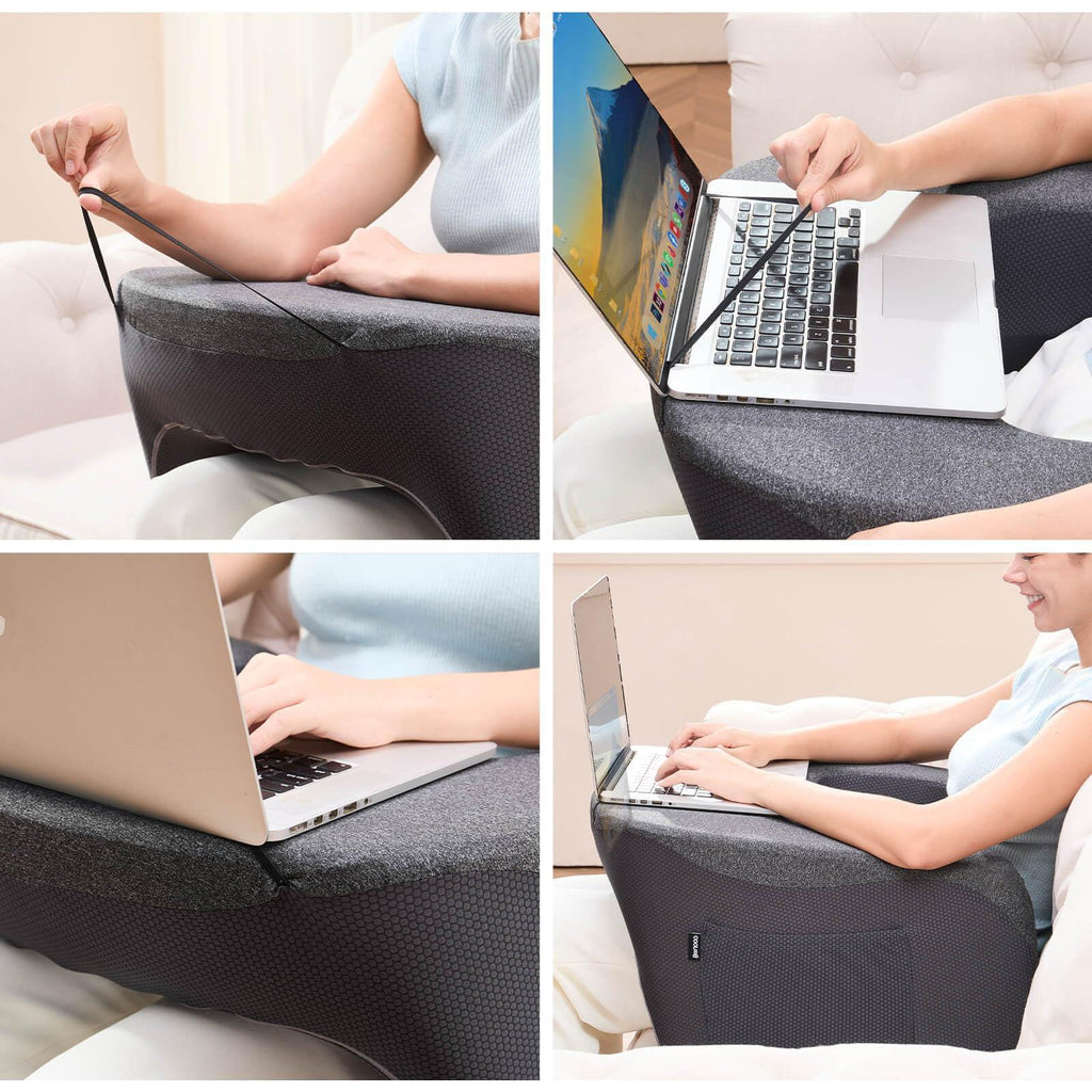 Reading Pillow for Gaming, Extra Large Laptop Pillow for Adult, Memory Foam Lap Desk Gaming Pillow for Reading, Working, Playing Steam Deck Switch or Sitting in Bed Floor Sofa(Grey) - Unique Gift Market