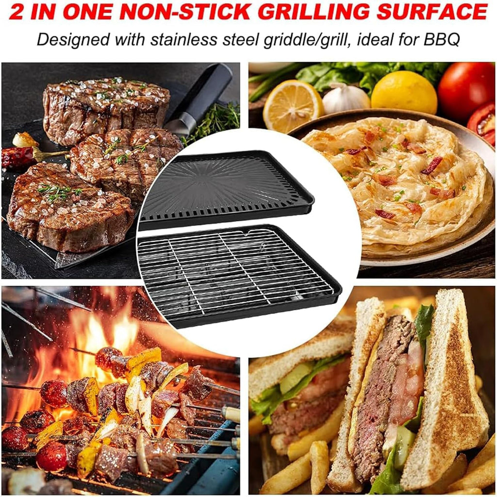 Portable Butane Stove - Compact Gas Grill Stove with Detachable Grate + Durable Carry Case | Dual Fuel Tabletop BBQ for Camping, Korean BBQ, Tailgating | Fast Stainless Steel Outdoor Cooker