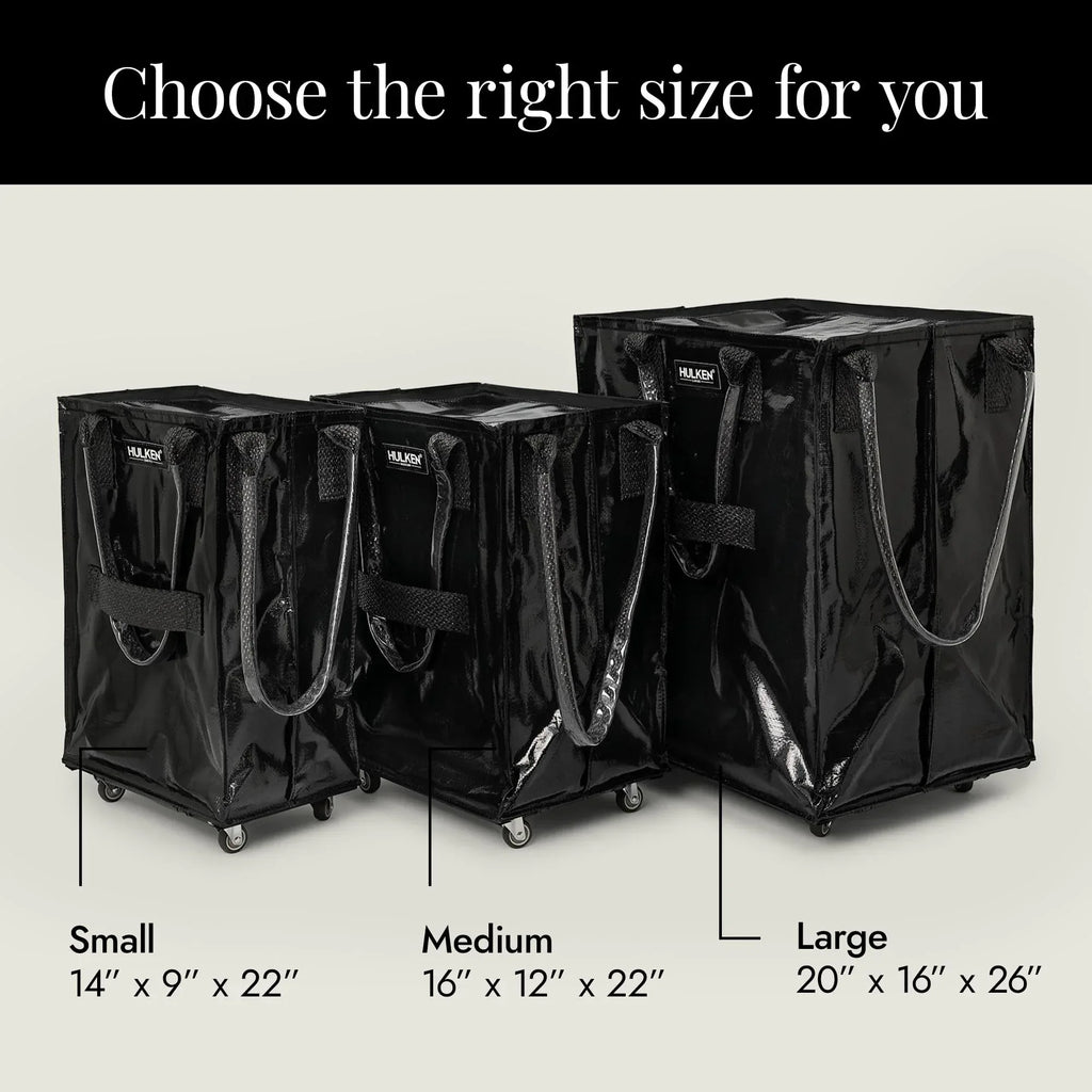 (Medium, Rose Gold) Reusable Grocery Bag On Wheels, Shopping Trolley, Rolling Tote, Zipper Closure, Lightweight, Carries Up to 66 lb, Folds Flat, Unbreakable Handles - Unique Gift Market
