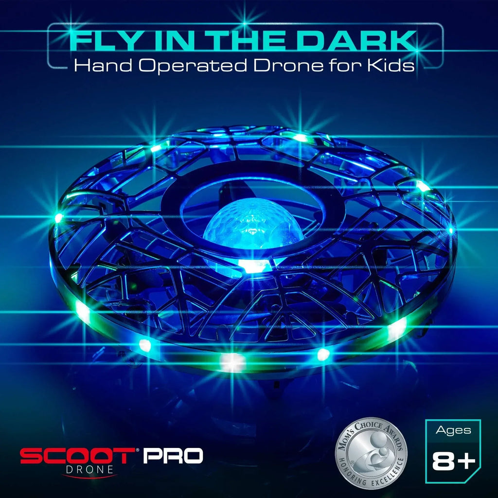 Force1 Scoot Hand Operated Drone for Kids or Adults - Hands Free Motion Sensor Mini Drones, Easy LED Indoor Rechargeable UFO Toy Flying Orb Ball Drone Toys for Boys and Girls (Blue) - Unique Gift Market