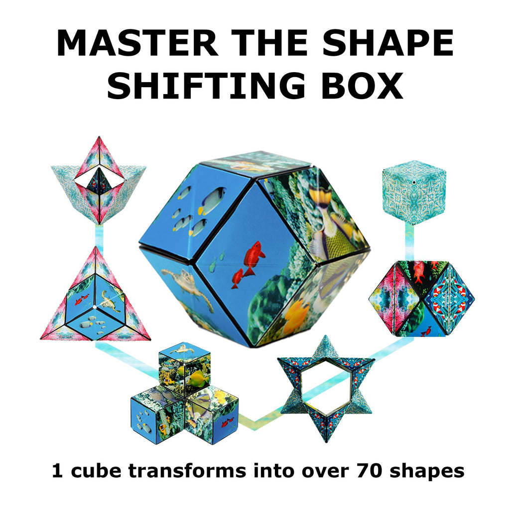 Shashibo Shape Shifting Box - Award-Winning STEM Fidget Toy with Ultra Strong Magnets - Puzzle Cube Transforms Into 100+ Shapes, Perfect Sensory Gift for Kids, Teens, and Adults (Wings)