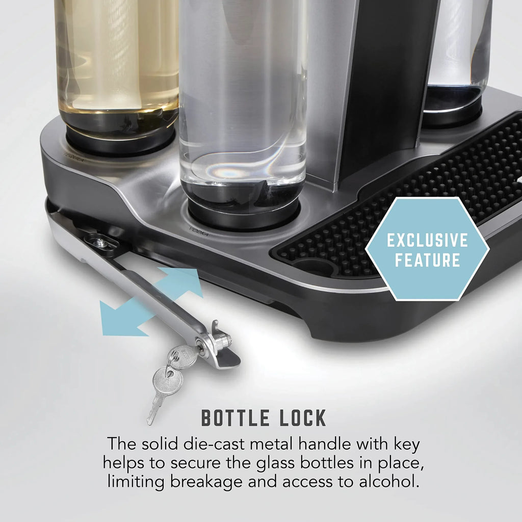 Bartesian Professional Cocktail Machine and Margarita Maker - High Capacity Bar Cocktail Mixer with 5 Premium Glass Bottles for Parties and Entertaining - Push-Button Technology and Easy Clean Design - Unique Gift Market