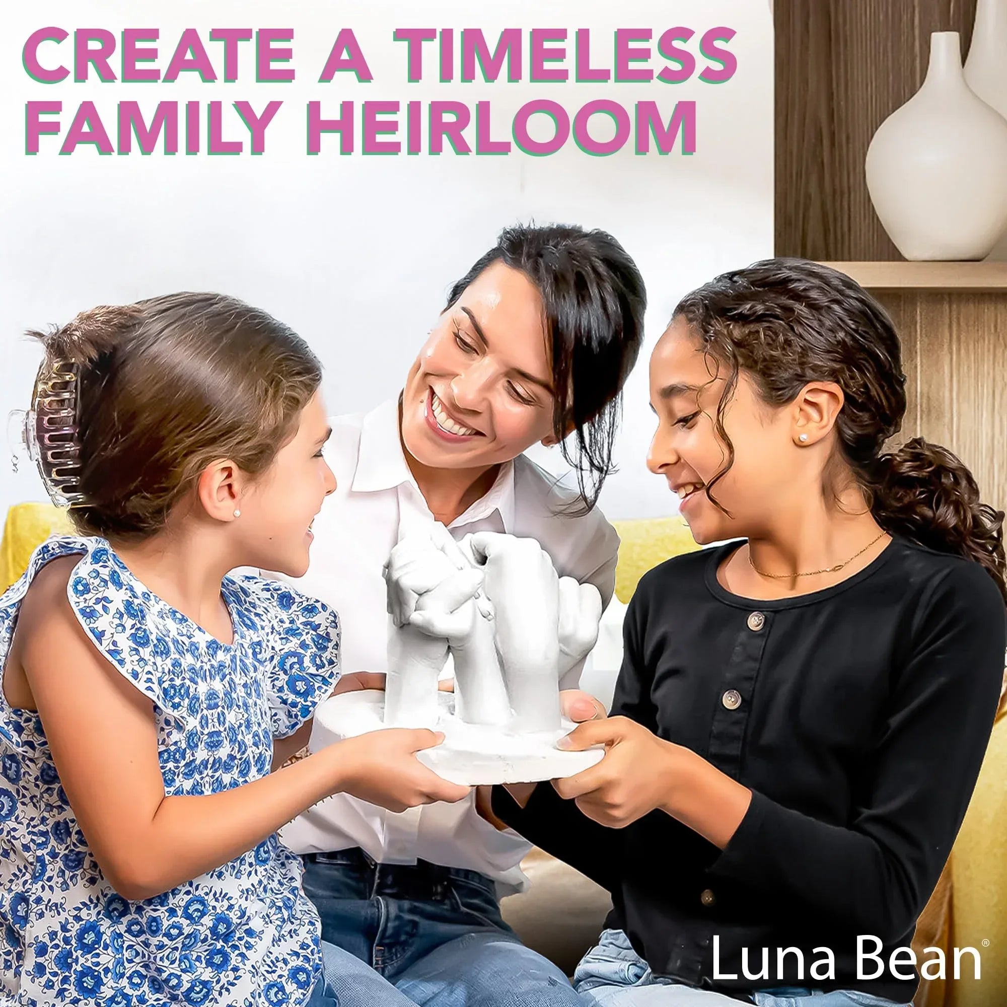 Luna Bean Hand Casting Kit – The Original Hand Mold Kit for Couples – Valentines Day Gifts for Her and Him - Anniversary Engagement Gifts for Women Men Mom Wife Boyfriend Girlfriend Wedding Bridal - Unique Gift Market