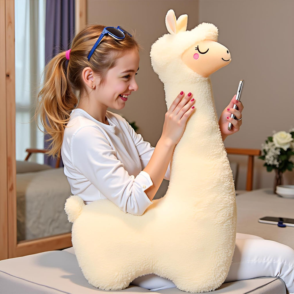 Ryttir 40 Inch 15% Chubbier Large Llama Stuffed Animal,Soft Weighted Alpaca Plush Stuffed Llamas Body Pillow for Kids and Adults - Perfect Valentine Llama Gifts for Cuddling and Room Decoration