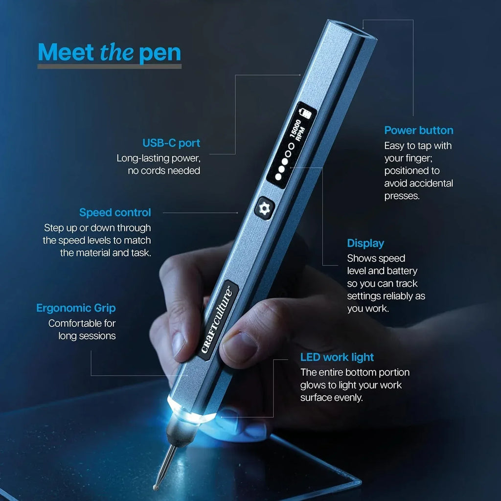 EtchMate Engraving Pen for Metal, Wood, Glass, Plastic & All Materials - Engraver Pen Tool - Teen Boy Gifts - Unique Gifts for Women, Teenage Girl - Cool Easter Gift Ideas - Craft Kits for Adults - Unique Gift Market