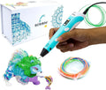 SCRIB3D P1 3D Printing Pen with Display - Includes 3D Pen, 3 Starter Colors of PLA Filament, Stencil Book + Project Guide, and Power adapter - Unique Gift Market