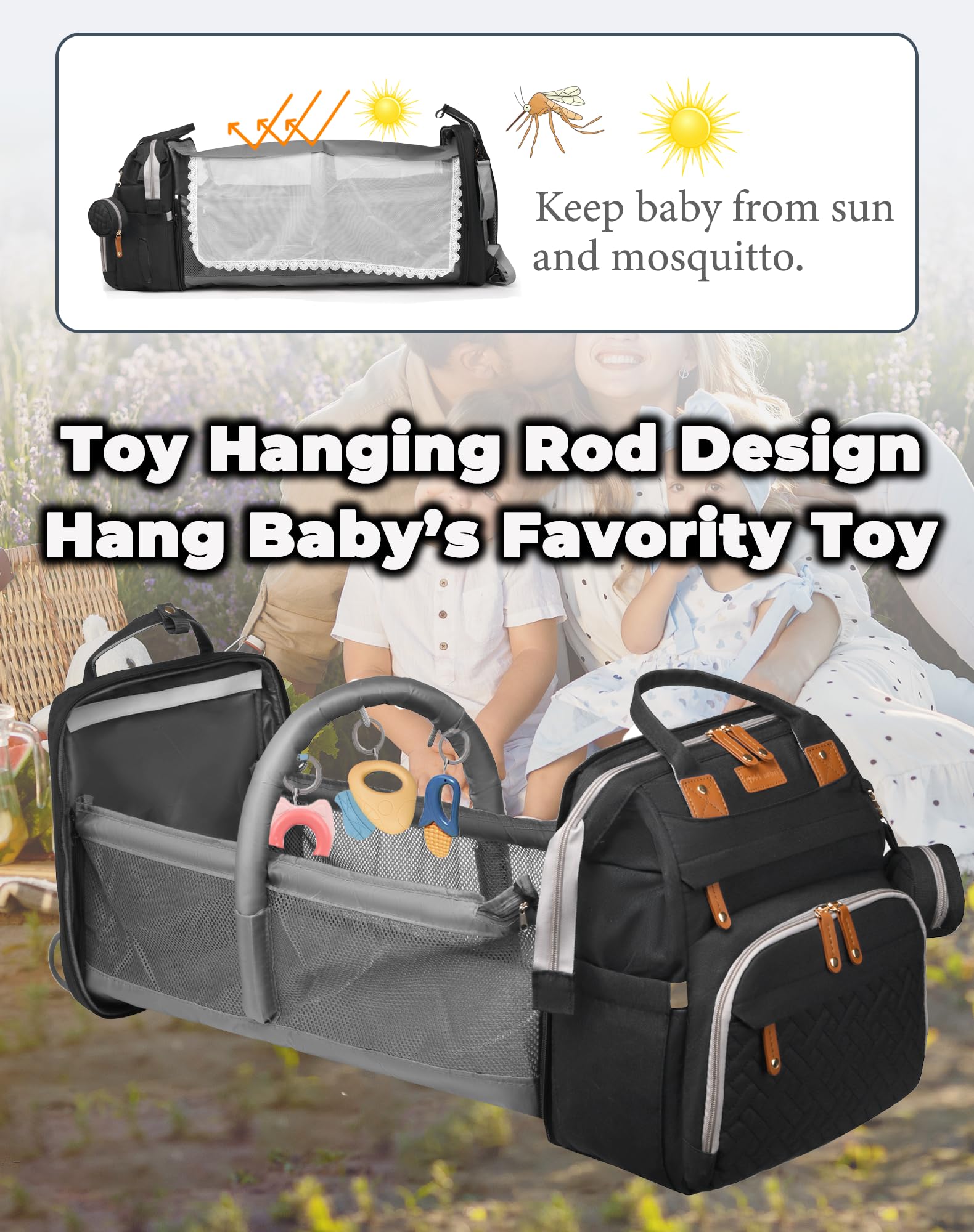 Baby Diaper Bags with Changing Station, Waterproof Diaper Bag Backpack for Moms Dads with USB Charging Port, Baby Shower Gifts, Large Capacity diaper backpack, Grey