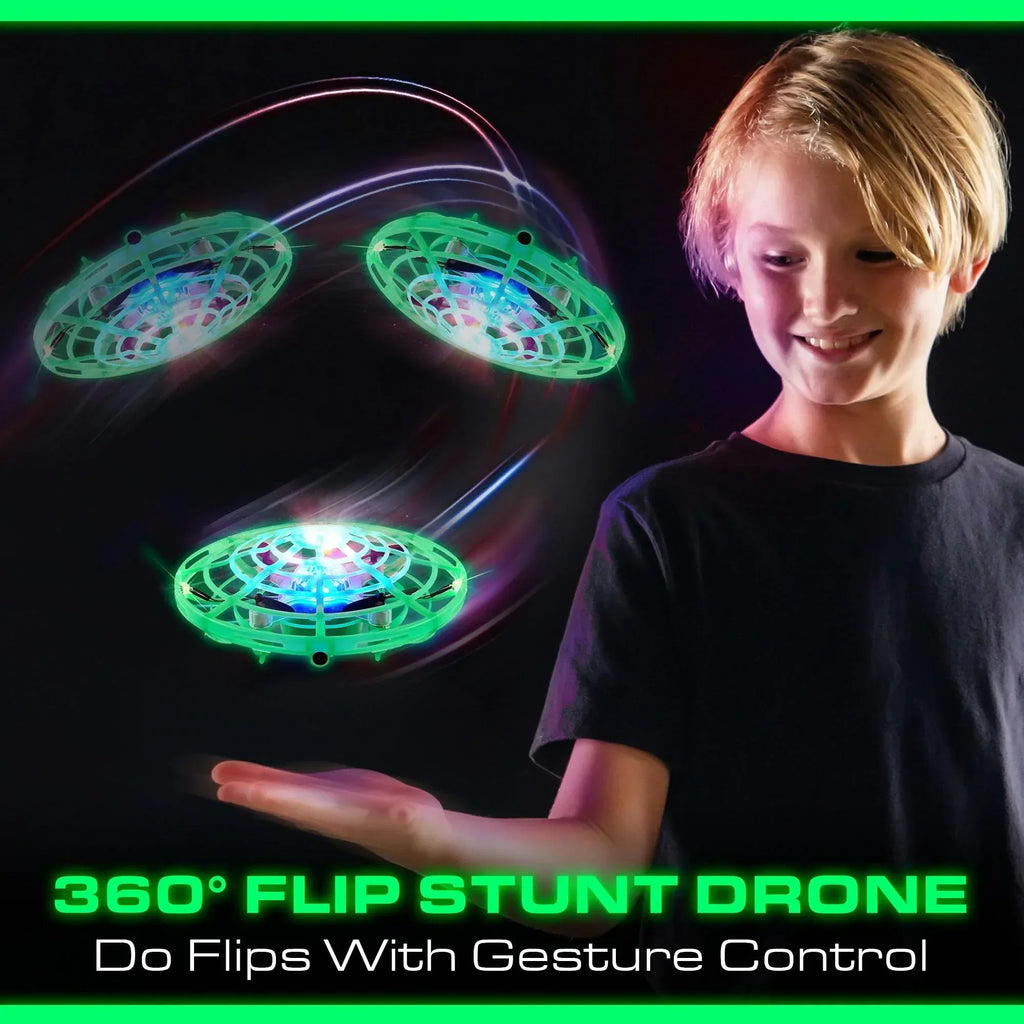 Force1 Scoot Hand Operated Drone for Kids or Adults - Hands Free Motion Sensor Mini Drones, Easy LED Indoor Rechargeable UFO Toy Flying Orb Ball Drone Toys for Boys and Girls (Blue) - Unique Gift Market