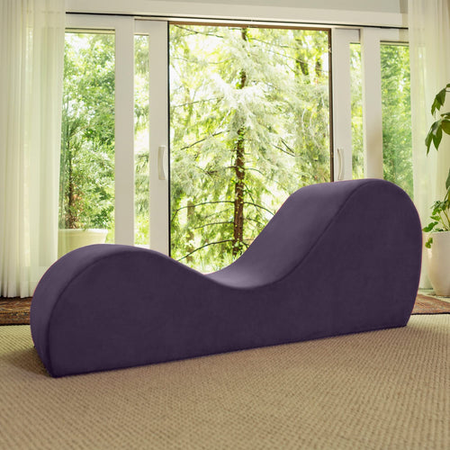 Avana Sleek Chaise Lounge for Yoga, Stretching, Relaxation-Made in The USA, 60D x 18W x 26H Inch, Ink Blue