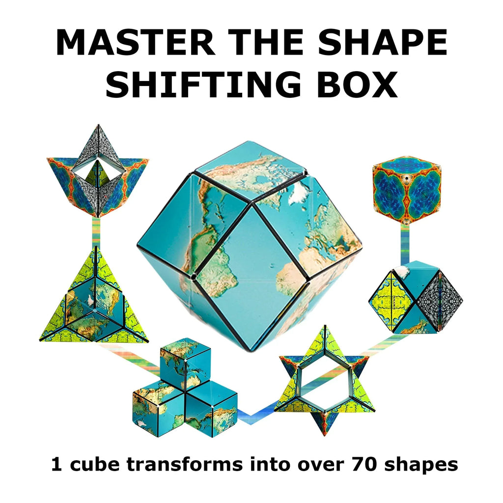 Shashibo Shape Shifting Box - Award-Winning STEM Fidget Toy with Ultra Strong Magnets - Puzzle Cube Transforms Into 100+ Shapes, Perfect Sensory Gift for Kids, Teens, and Adults (Wings) - Unique Gift Market