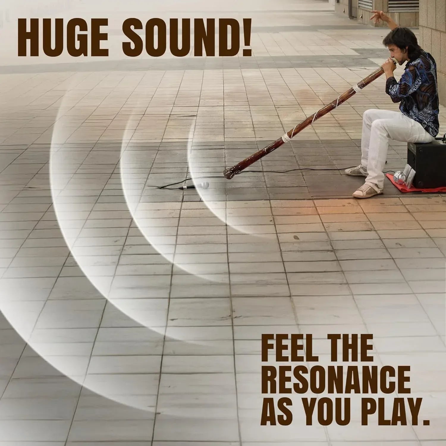 Modern Didgeridoo Instrument – Hand-fired with Beeswax Mouthpiece, Durable and Lightweight, Ideal for Beginners – Key of D - Unique Gift Market