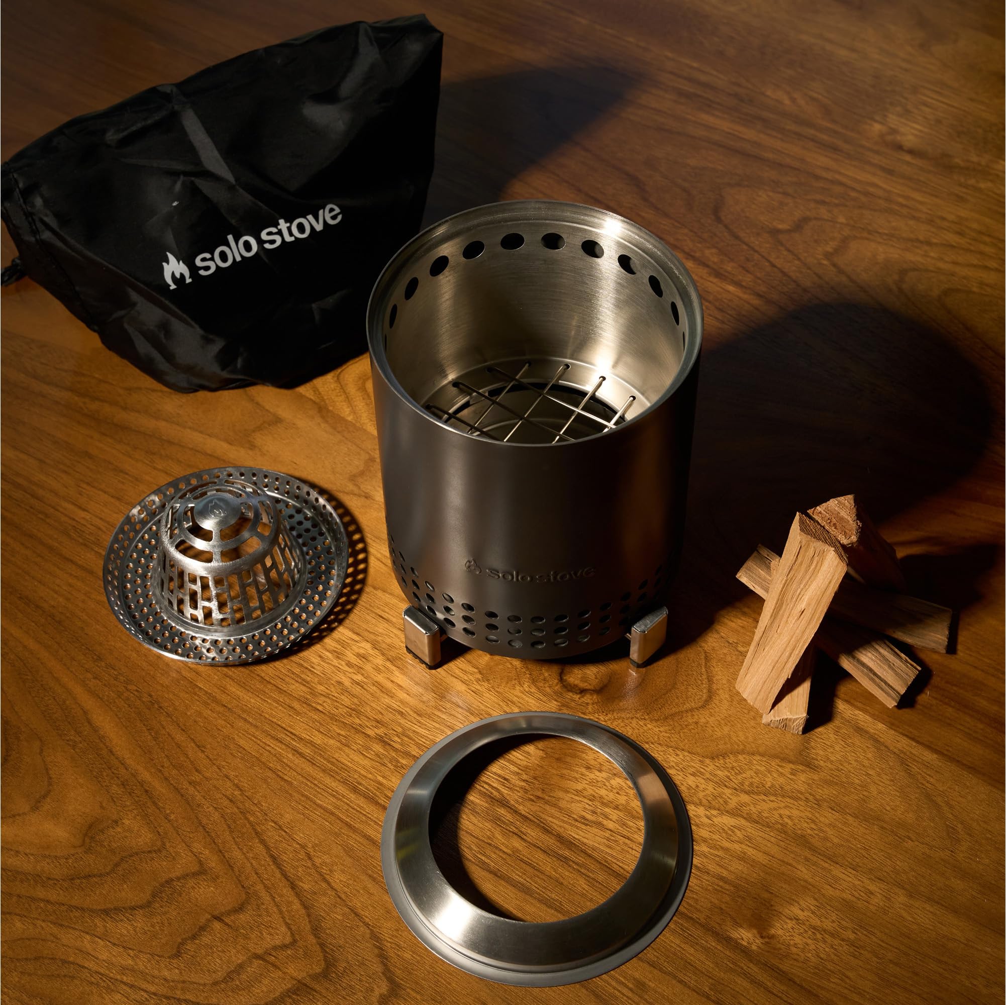 Solo Stove Mesa XL, 7 Inch Tabletop Fire Pit with Stand - Smokeless, Stainless Steel Fire Pit for Camping, Outdoor & Patio- Wood Burning or Pellet Fueled Portable Bonfire, 2.3lbs, Ash