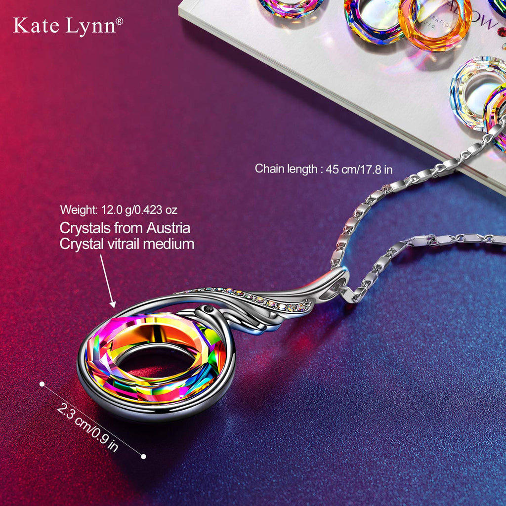 Kate Lynn "Rise From the Ashes Phoenix Necklace Made with Crystals from Austria, 18"+2" Necklace, Packaged with Jewelry Box, Birthday Gift for Women, Symbol of Luck and Renewal