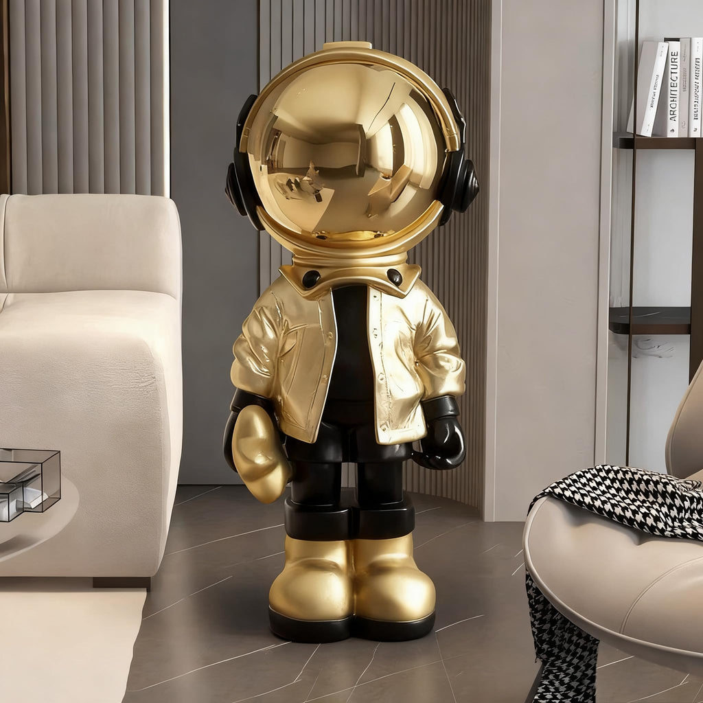 Astronaut Statue, Spaceman Sculpture, Home Decor Sculpture, Cool Metal mask Decoration, Large Spaceman Figurine Decoration
