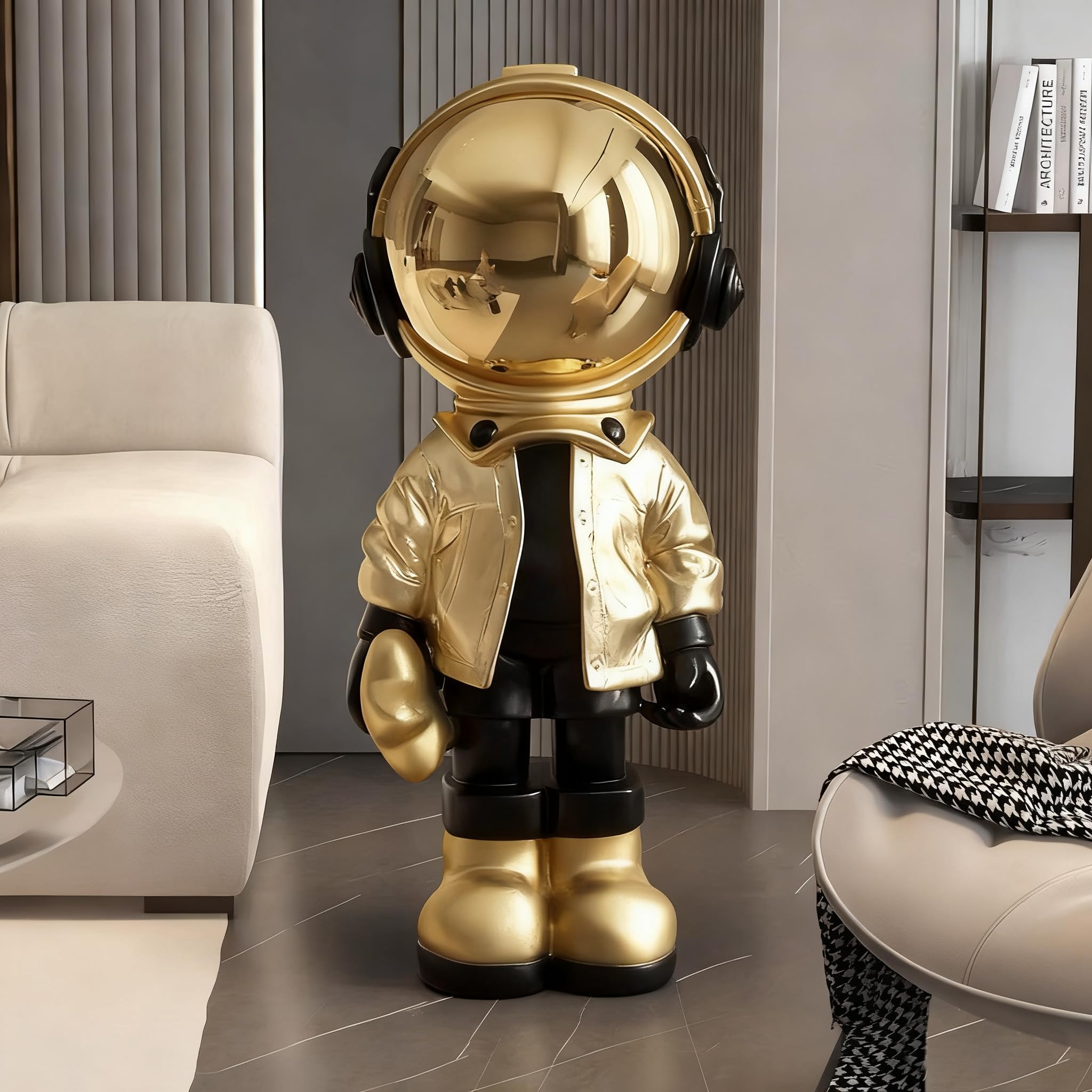 Astronaut Statue, Spaceman Sculpture, Home Decor Sculpture, Cool Metal mask Decoration, Large Spaceman Figurine Decoration