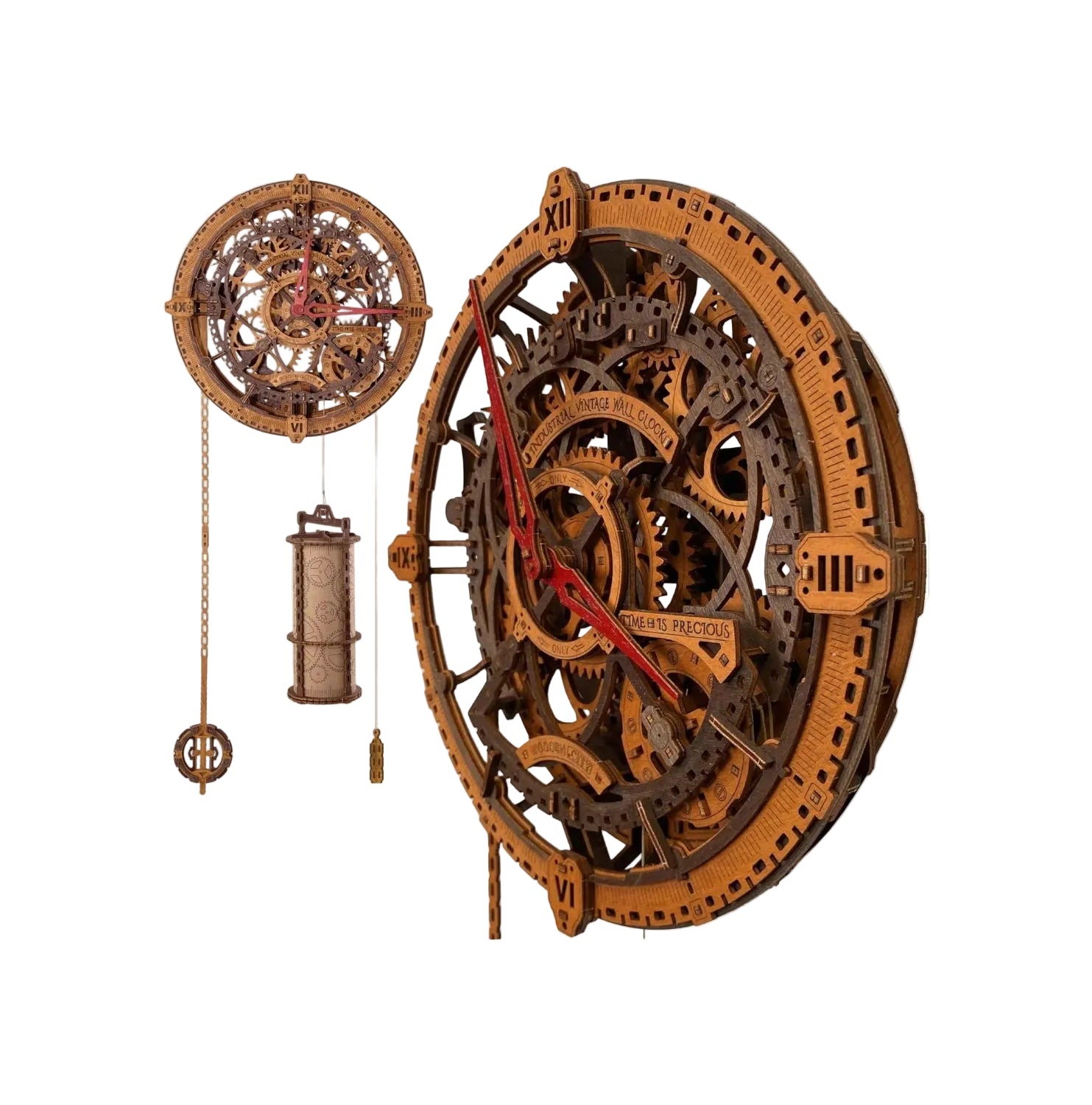 WOODEN.CITY Steampunk 3D Puzzle Clock – DIY Mechanical Wall Clock Kit for Adults – Unique Engineering Gift and Vintage Décor - 3D Wooden Puzzles for Adults - Unique Gift Market