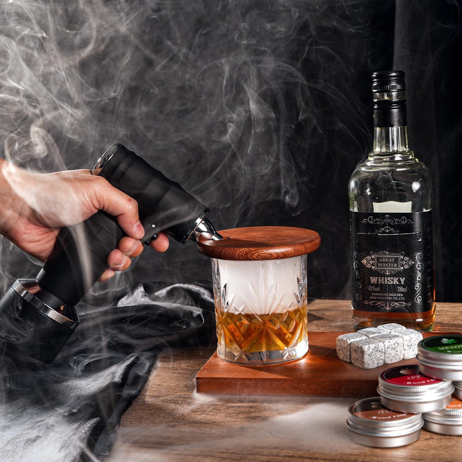 Bourbon Whiskey Gifts for Men Dad - Cocktail Smoker Kit with Torch, Birthday Anniversary Unique Gifts for Dad Boyfriend Husband Grandpa, Smoked Bourbon Kit, Mens Gifts Ideas