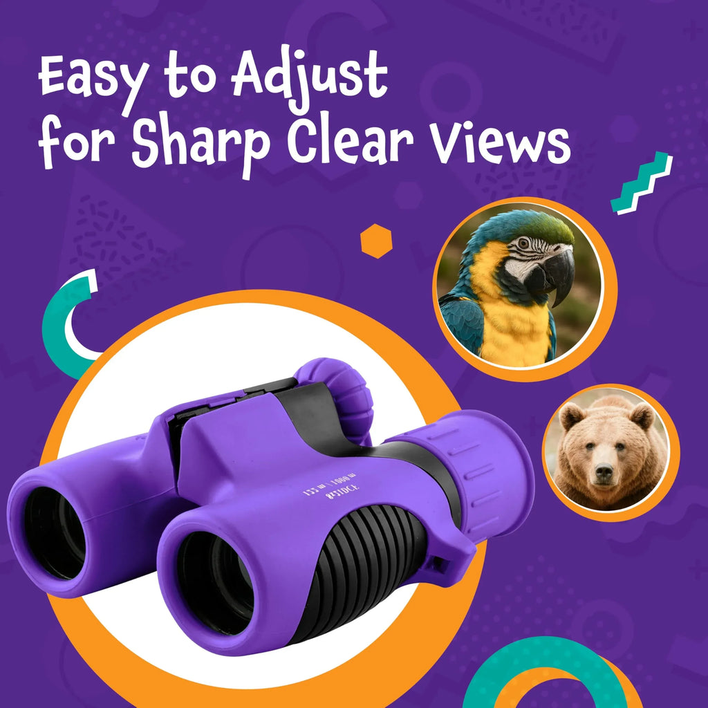 Think Peak Blue Binoculars Science Toy for Kids Ages 3-12 Years - Real Compact Outdoor Adventure & STEM Educational Nature Hiking Explorer for Bird Watching, Camping Children’s Birthday Gift - Unique Gift Market