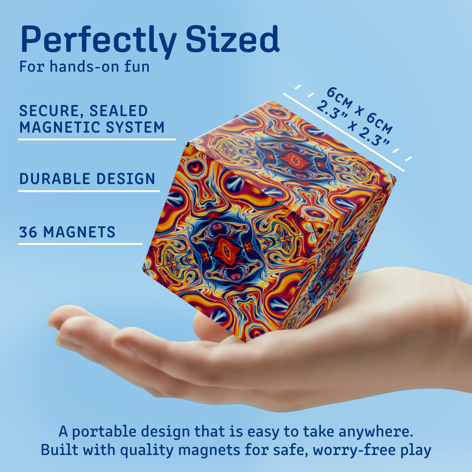 Shashibo Shape Shifting Box - Award-Winning STEM Fidget Toy with Ultra Strong Magnets - Puzzle Cube Transforms Into 100+ Shapes, Perfect Sensory Gift for Kids, Teens, and Adults (Wings)