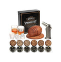 Whiskey Smoker Kit with Torch - 6 Flavors Wood Chips, 2 Glasses, 2 Ice Ball Molds - Cocktail Smoker Infuser Kit, Old Fashioned Drink Smoker Kit, Birthday Bourbon Whiskey Gifts for Men,Dad(NO Butane) - Unique Gift Market
