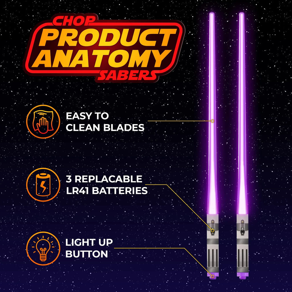 Lightsaber Led Light Up Chopsticks (1 Pair, Blue) - Unique Gift Market