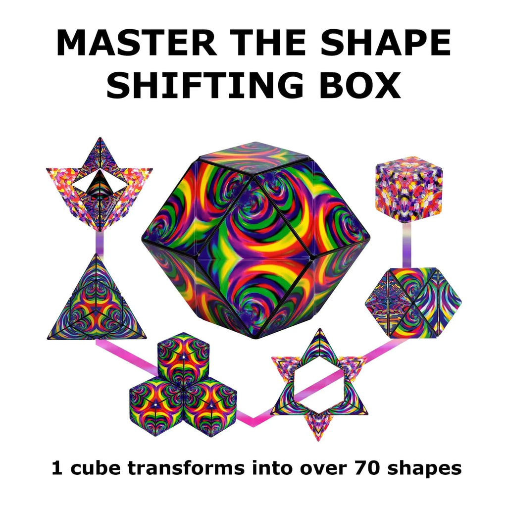 Shashibo Shape Shifting Box - Award-Winning STEM Fidget Toy with Ultra Strong Magnets - Puzzle Cube Transforms Into 100+ Shapes, Perfect Sensory Gift for Kids, Teens, and Adults (Wings) - Unique Gift Market