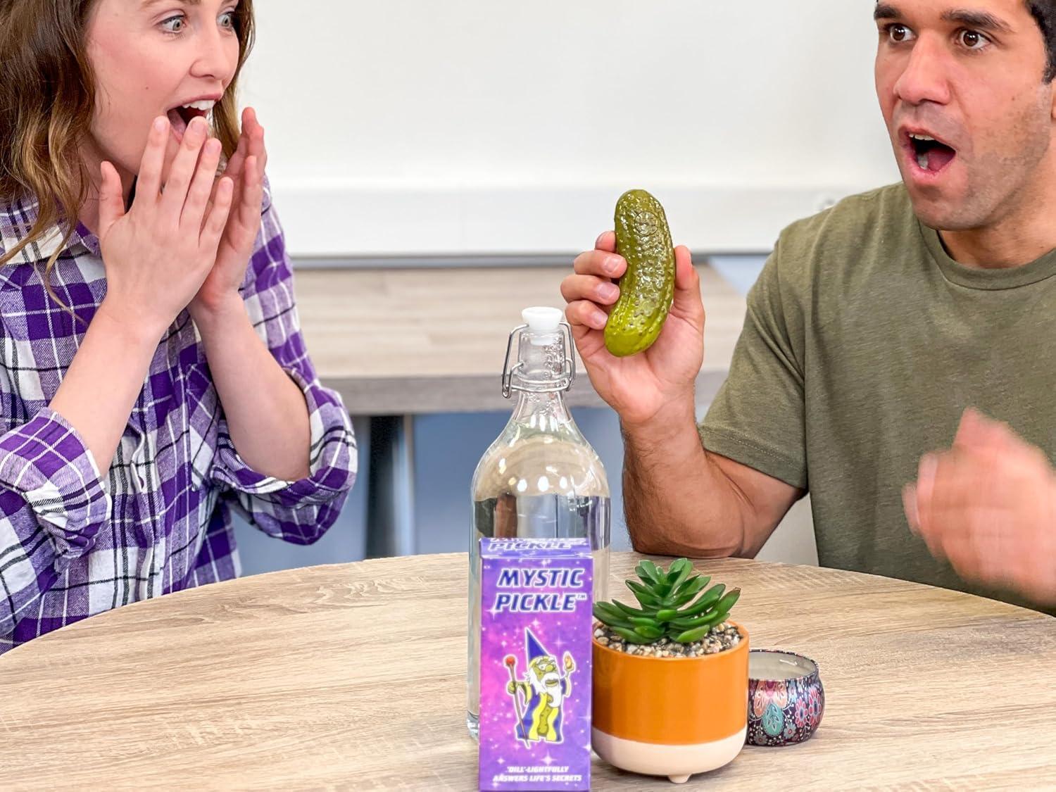 Mystic Pickle - Magic Fortune Teller with +100 Witty Responses - Unveiling The Briny Secrets of The Universe - Endless Entertainment with Friends, Family, Classroom Students - Best Novelty Gag Gift! - Unique Gift Market
