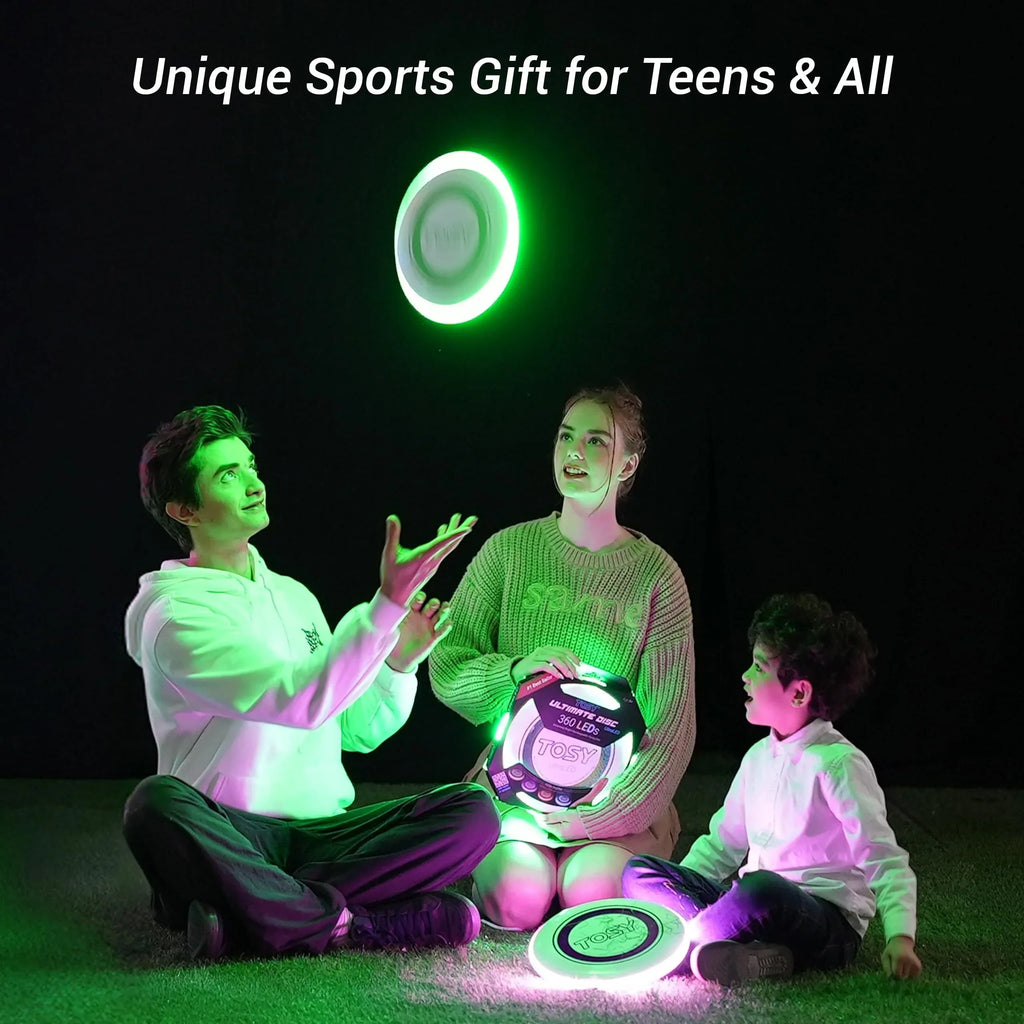 TOSY Flying Disc - 108 RGB Multicolor or 36 Monocolor LEDs, Super Bright, Smart Modes, Cool Valentine Easter Gift, Camping Toy for Kid/Teen/Adult, Auto Light Up, Rechargeable, Waterproof, 175g - Unique Gift Market