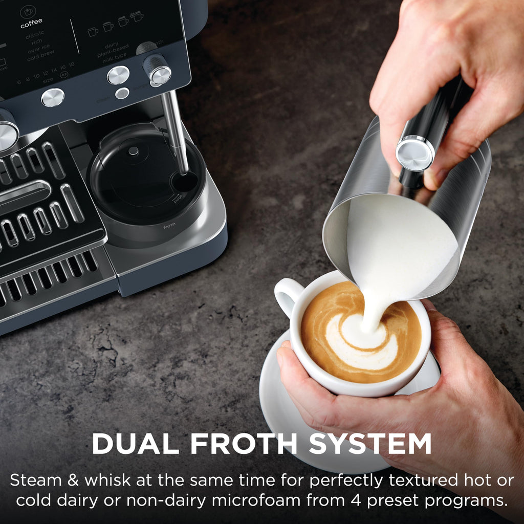 Ninja Luxe Café 3-in-1 Espresso, Drip Coffee and Cold Brew Machine | Integrated Coffee Grinder, Milk Frother, Assisted Tamper & Built-In Espresso Accessory Storage | Stainless Steel | ES601