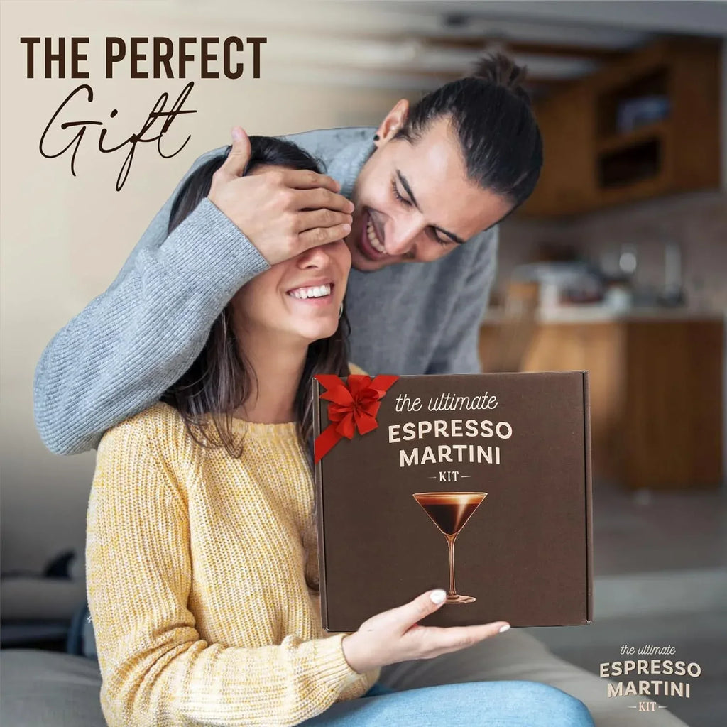 Espresso Martini Gifts– Premium Cocktail Kit - Espresso Martini Kit Maker Set with Glasses, Party-Ready Accessories, and Elegant Decorations for Birthdays and Events, Valentine Gifts for Women - Unique Gift Market