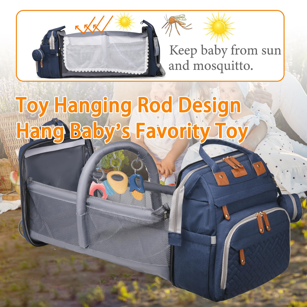 Baby Diaper Bags with Changing Station, Waterproof Diaper Bag Backpack for Moms Dads with USB Charging Port, Baby Shower Gifts, Large Capacity diaper backpack, Grey