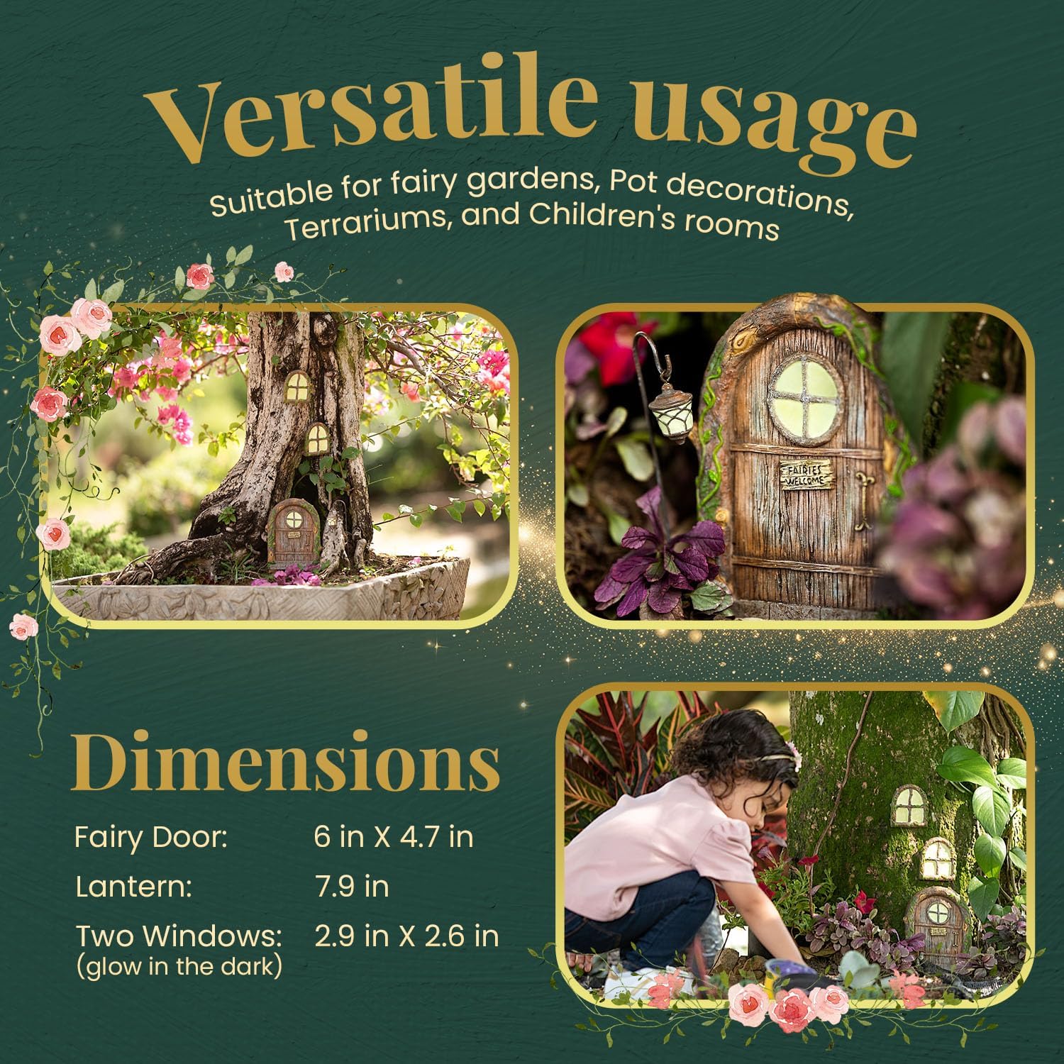 Fairy Doors for Trees, Fairy Door, Fairy Garden, Fairy Garden Accessories Outdoor kit, Fairy Doors for Trees Outdoor, Gnome House