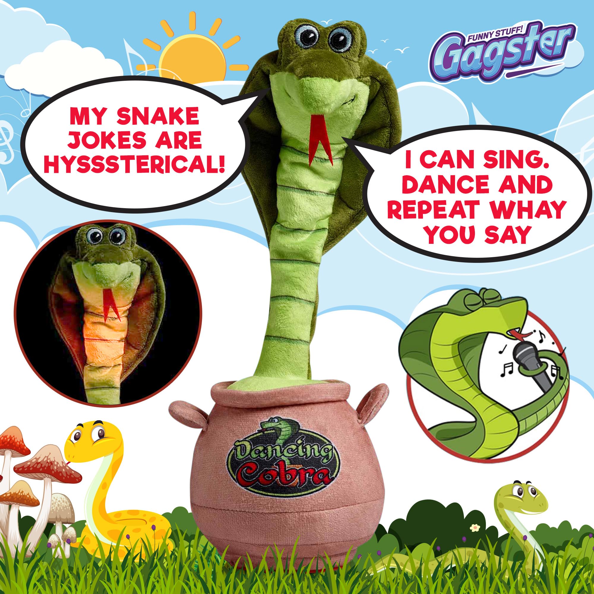 Gagster Dancing Hot Dog - Sings, Yodels, Tells Jokes - Funny Talking Decor Toy for Kids & Adults