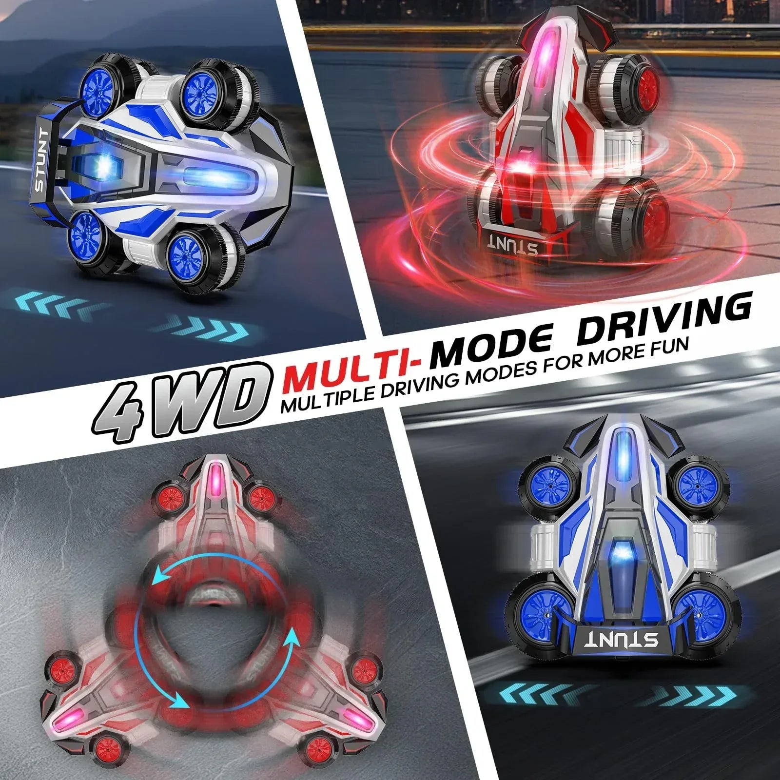 High Speed Drift Remote Control Stunt Deformation Car, Birthday Gifts, for Boys and Girls 4-16 Years Old (Blue) - Unique Gift Market